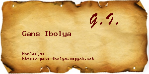 Gans Ibolya névjegykártya